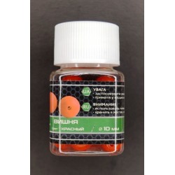 Плаваюча наживка, силіконова, в діпі, EOS, Кулька, 10мм, 25шт/уп, Вишня, червоний